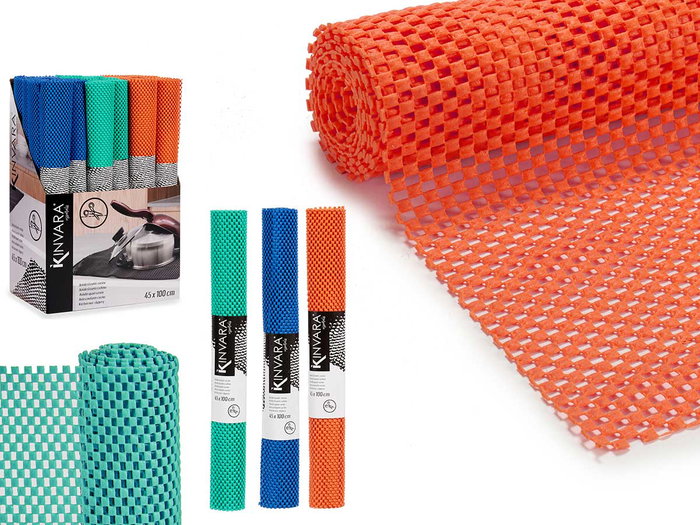 KINVARA Lot de 24 tapis antidérapants assortis Vert, Bleu et Orange KINVARA Lot de 24 tapis antidérapants assortis Vert, Bleu et Orange