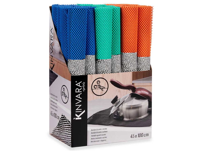 KINVARA Lot de 24 tapis antidérapants assortis Vert, Bleu et Orange KINVARA Lot de 24 tapis antidérapants assortis Vert, Bleu et Orange