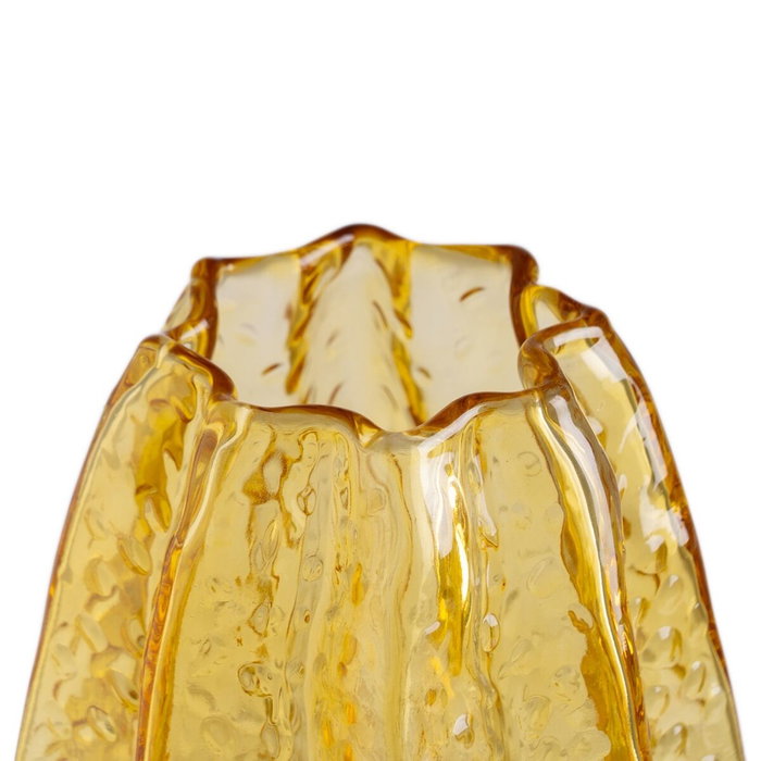 BigBuy Home Vase Jaune Verre