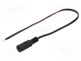 BQ CABLE Câble d'alimentation DC plat 2x0,35mm2, DC 5,5/2,1 socle droit, noir