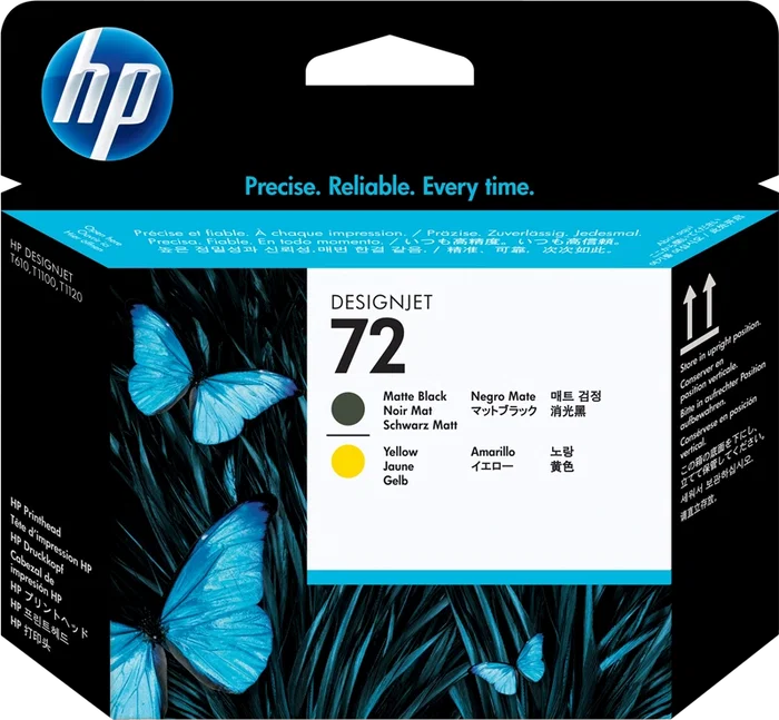 HP Tête d'impression 72 C9384A Noir mat et Jaune