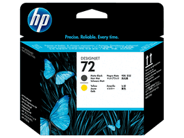 HP Printhead 72 / C9384A Tête d'impression - Noir mat, Jaune