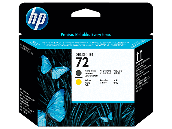 HP Printhead 72 / C9384A Tête d'impression - Noir mat, Jaune HP Printhead 72 / C9384A Tête d'impression - Noir mat, Jaune