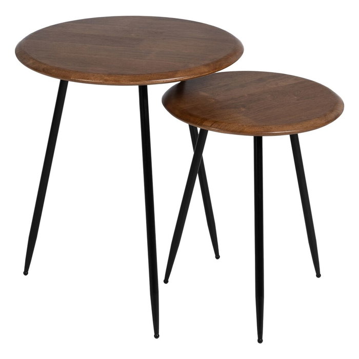 BigBuy Home Table d'appoint LAGOM Noir Beige