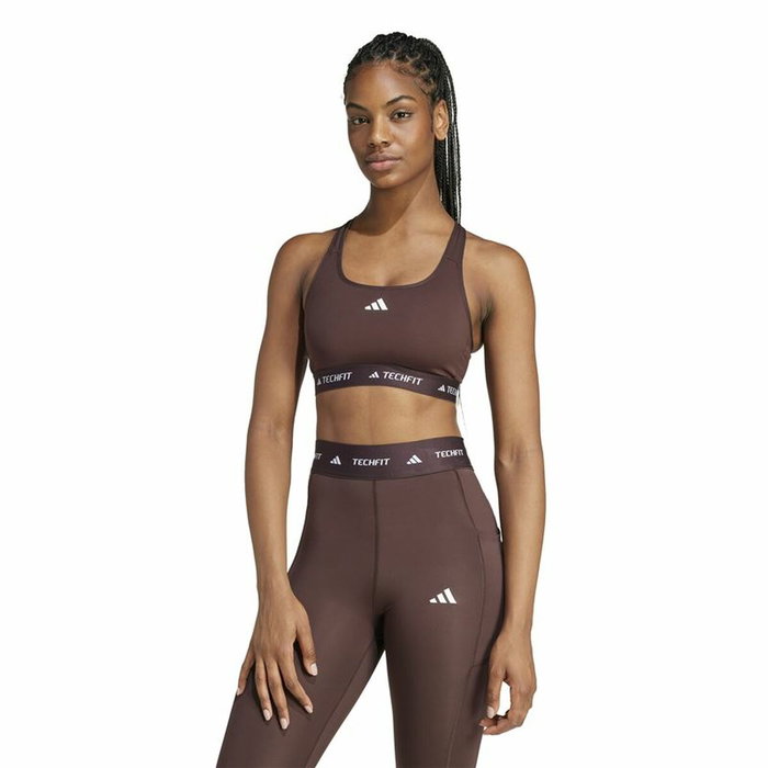 Soutien-gorge de Sport Adidas Techfit Medium Marron