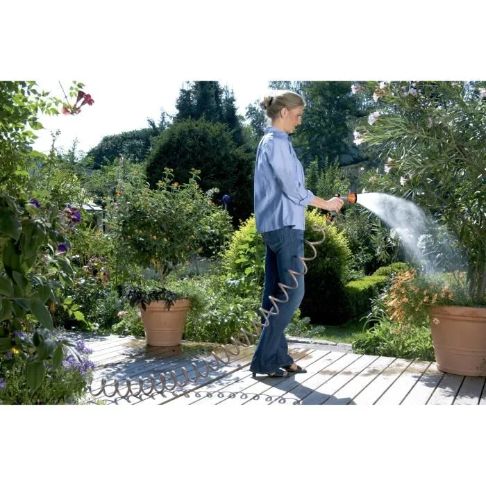 Gardena Kit flexible d'arrosage 10 m pour balcon et terrasse, raccord rapide avec pistolet Aquastop, haute qualité, fabriqué en Allemagne, garantie 5 ans