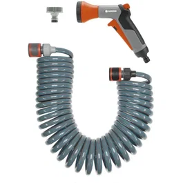 Gardena Kit flexible d'arrosage 10 m pour balcon et terrasse, raccord rapide avec pistolet Aquastop, haute qualité, fabriqué en Allemagne, garantie 5 ans