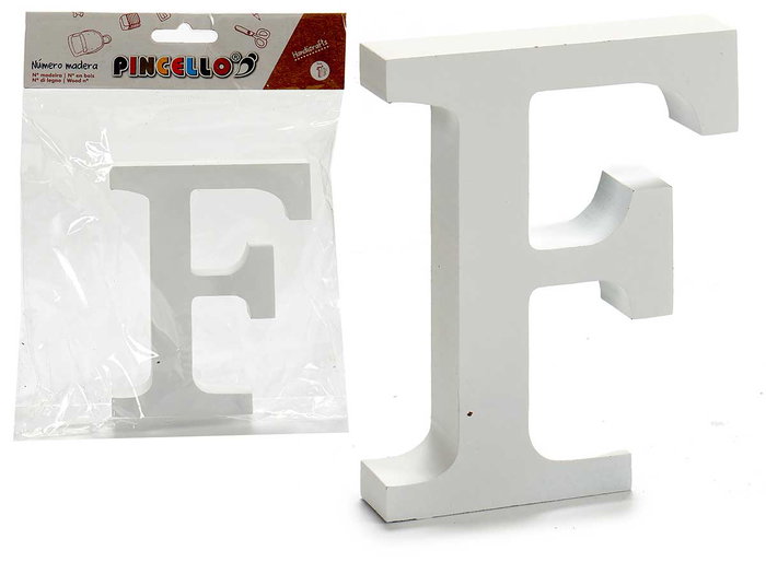 Pincello Lettre F en Bois Blanc 2x16 cm (Set de 24) Pincello Lettre F en Bois Blanc 2x16 cm (Set de 24)