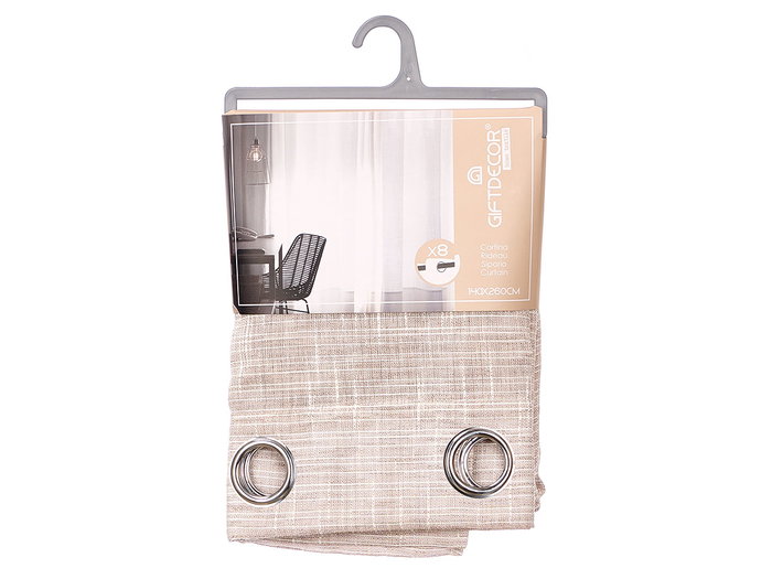 Giftdecor Rideau Marron à Rayures 24x5x36 cm Tissu 100% Polyester (Set de 6)