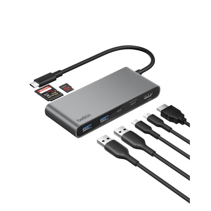 Belkin CONNECT Hub USB-C 7-en-1 avec deux ports USB-C, AVC023hqSGY