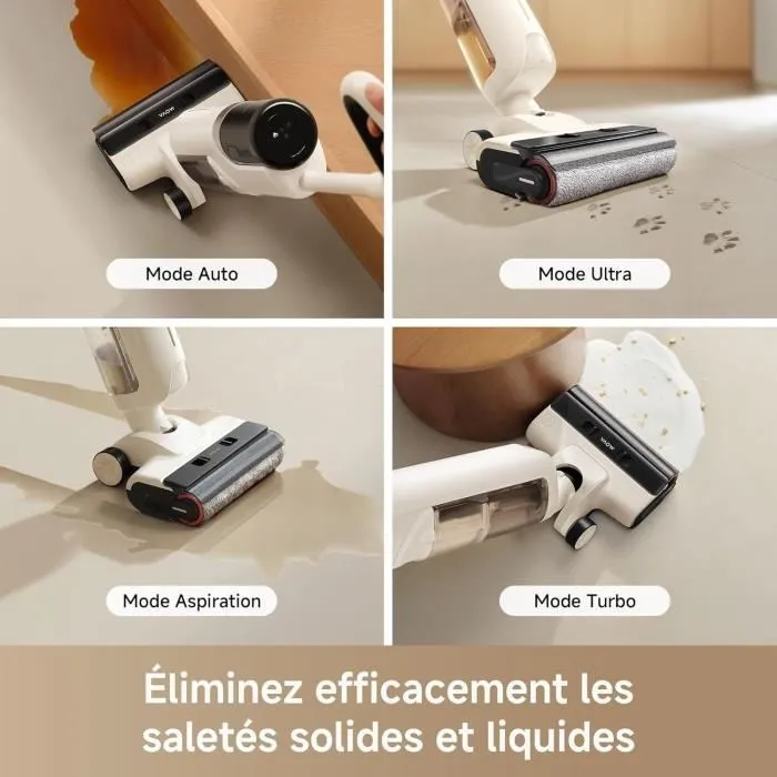 MOVA K30 Aspirateur Laveur Sec et Humide, Aspiration 18000 Pa, Portée à plat 180°, Nettoyage des Bords, Séchage à l'Air Chaud, Léger 3.98 kg