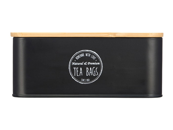 KINVARA Boîte de rangement 6 compartiments couvercle bambou Negro