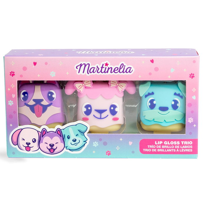 Martinelia Trio de Rouges à Lèvres Brillants pour Enfants Animales 68142 - 3 Couleurs Ludiques - Dès 3 ans