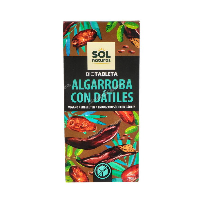 SOLNATURAL Tablette de caroube avec dattes BIO 70g SOLNATURAL Tablette de caroube avec dattes BIO 70g
