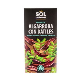 SOLNATURAL Algarroba aux Dattes Tablette 70g Bio Sans Gluten Vegan