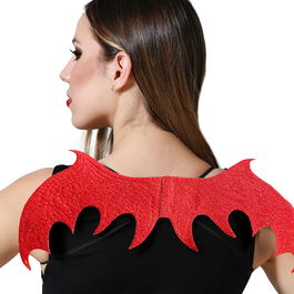Ailes Rouges Brillantes Démoniaques pour Déguisement Halloween et Carnaval Femme Adulte, Accessoire Fête Thématique