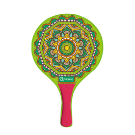 Marbueno Jeu de Pales en Bois Motif Mandala 38x24x0.6 cm pour Jardin Piscine Plage Réf. 10202