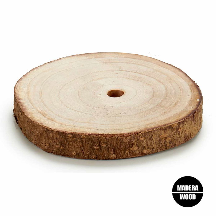 Giftdecor Figurine Tronc Décoratif en Bois Diamètre 16 cm Marron (Set de 24)