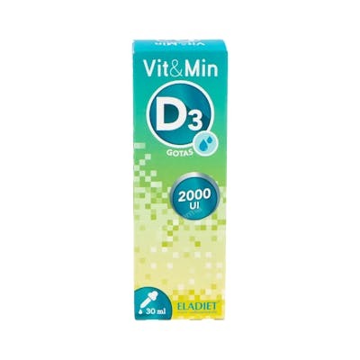 Eladiet Vit & Min Vitamine D3 30Ml - Complément Alimentaire pour le Système Immunitaire et les Os Eladiet Vit & Min Vitamine D3 30Ml - Complément Alimentaire pour le Système Immunitaire et les Os