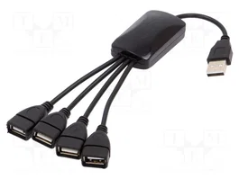 AKYGA Hub USB 2.0 avec 4 ports USB A, noir