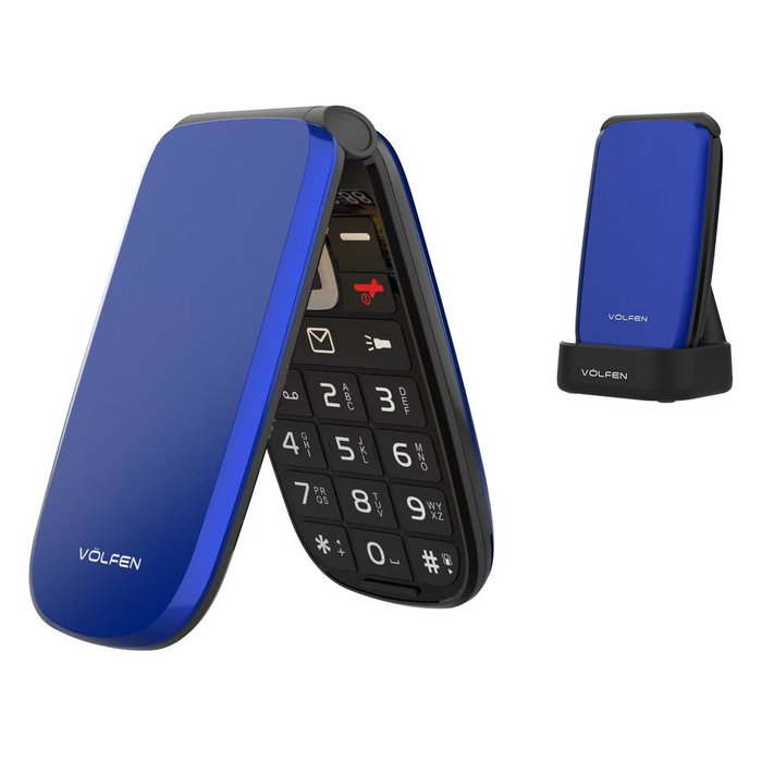 Volfen Astro Flip 4G Téléphone Mobile pour Personnes Âgées, Double SIM, 2,8", Bouton SOS, Charge USB-C Volfen Astro Flip 4G Téléphone Mobile pour Personnes Âgées, Double SIM, 2,8", Bouton SOS, Charge USB-C