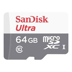 SanDisk Ultra 64 Go microSDXC UHS-I Classe 10 Carte Mémoire Flash avec Adaptateur SD SanDisk Ultra 64 Go microSDXC UHS-I Classe 10 Carte Mémoire Flash avec Adaptateur SD