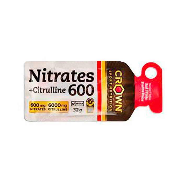 CROWN SPORT NUTRITION Nitrates 600 + Citrulline Frutos Rojos - Stimulant Pré-Entraînement - Boisson Gel Monodose 32 g - Certifié Antidopage CROWN SPORT NUTRITION Nitrates 600 + Citrulline Frutos Rojos - Stimulant Pré-Entraînement - Boisson Gel Monodose 32 g - Certifié Antidopage