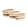 BigBuy Home Lot de 3 paniers Blanc Naturel Coton Jacinthe d'eau