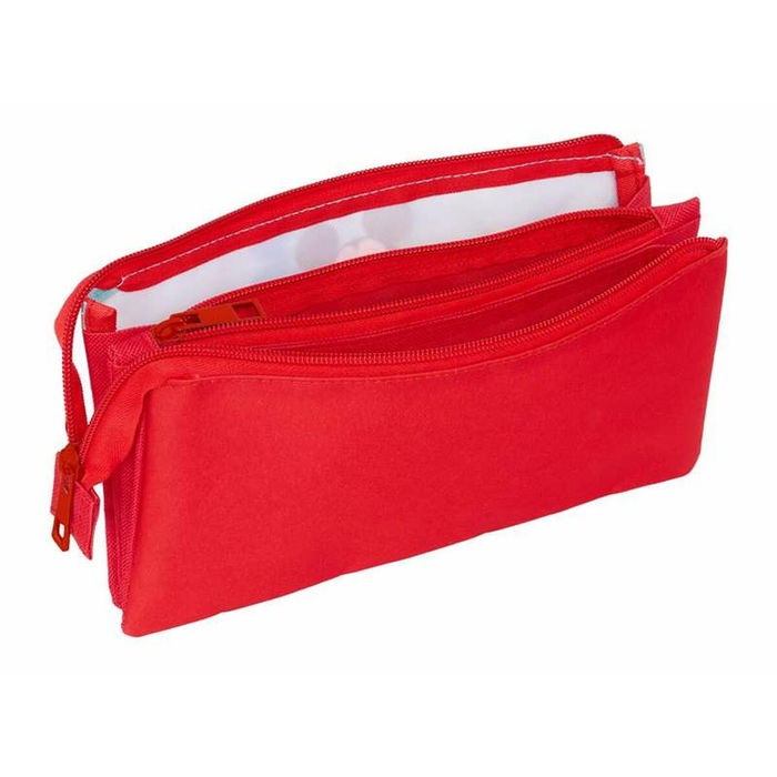 Trousse Fourre-Tout Triple Mickey Mouse Bleu 22 x 12 x 3 cm