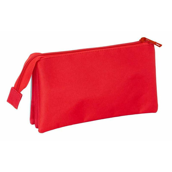 Trousse Fourre-Tout Triple Mickey Mouse Bleu 22 x 12 x 3 cm