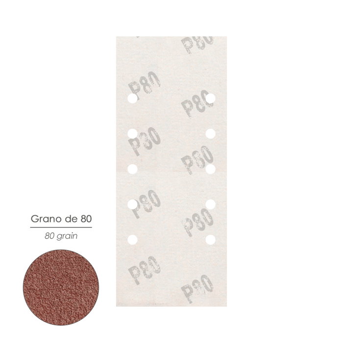 WOLFPACK LINEA PROFESIONAL Papier abrasif LO250 grain 80 avec trous, 115x280 mm (10 pièces)