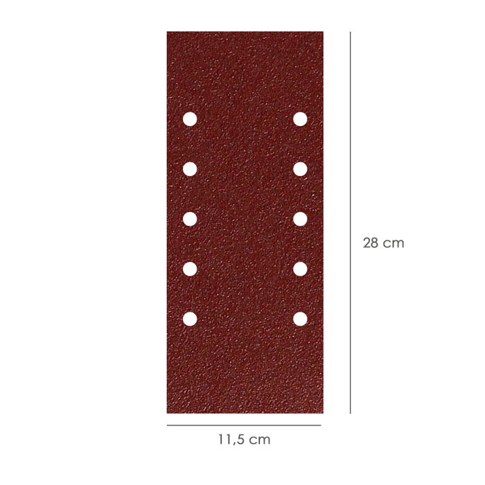 WOLFPACK LINEA PROFESIONAL Papier abrasif LO250 grain 80 avec trous, 115x280 mm (10 pièces)