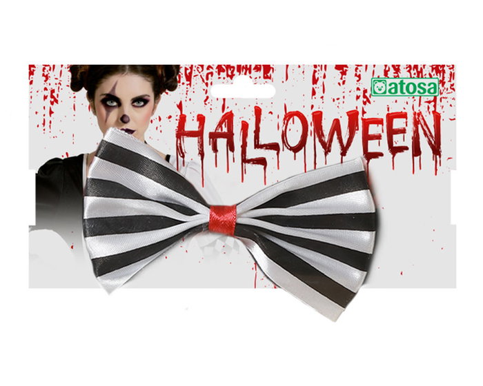 Pajarita Femme Adulte Halloween Blanc et Noir - Accessoire de Déguisement pour Catrina, Vampiresse et Costume Élégant