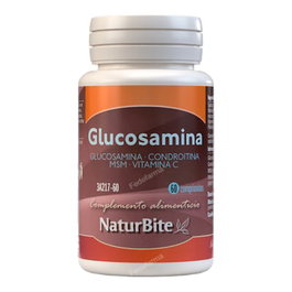 Naturbite Glucosamine, Chondroïtine, MSM, Vitamine C 60 Comprimés - Complément Alimentaire Articulations