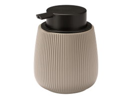 Berilo Dosificateur Rayé Bombé Beige 9x11x9 cm Plastique (Set de 12)