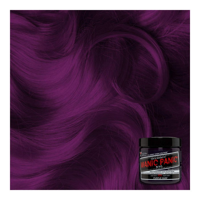 Manic Panic Teinture capillaire semi-permanente Classic Purple Haze - Couleur fantasy intense et vibrante - Formule végétalienne sans ammoniaque, gluten et parabène