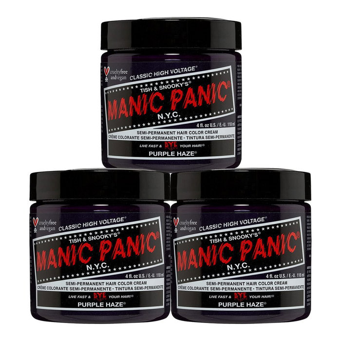 Manic Panic Teinture capillaire semi-permanente Classic Purple Haze - Couleur fantasy intense et vibrante - Formule végétalienne sans ammoniaque, gluten et parabène