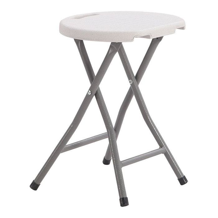 Edm Tabouret pliable en plastique haute densité blanc 33x30x45 cm charge max 150 kg Edm Tabouret pliable en plastique haute densité blanc 33x30x45 cm charge max 150 kg