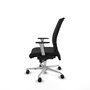 Piqueras Y Crespo Albacete Confidente - Chaise de bureau pivotante en similicuir noir avec mécanisme synchrone et base aluminium