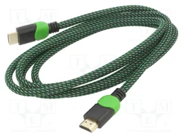 SAVIO Câble HDMI 1,8m noir-vert textile