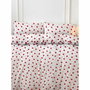 BigBuy Home Parure de housse de couette Rouge et Blanc à pois, King Size