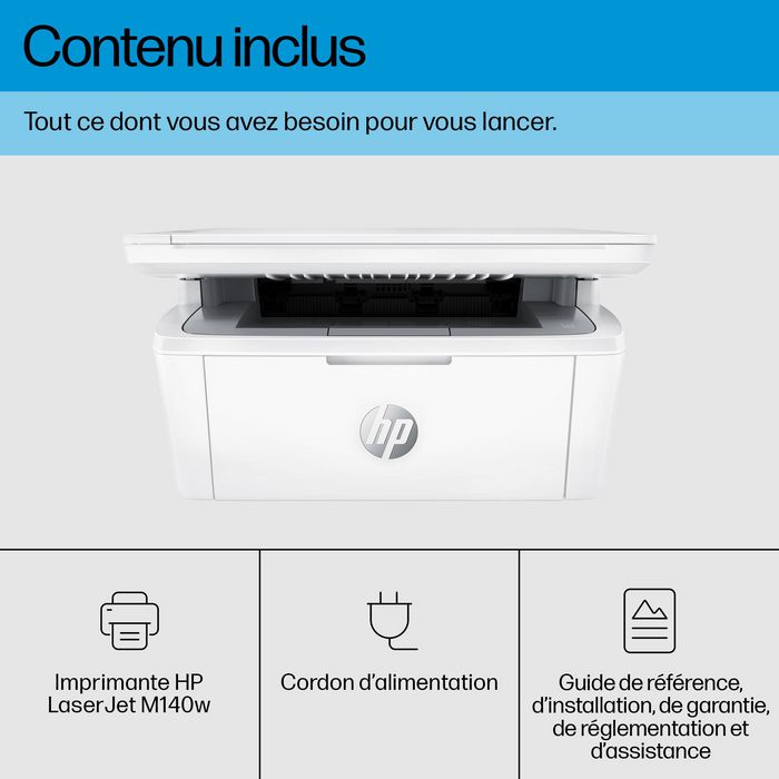 HP LaserJet MFP M140w - Imprimante multifonction laser noir et blanc compacte avec impression, copie, numérisation, jusqu'à 20 ppm et application HP Smart