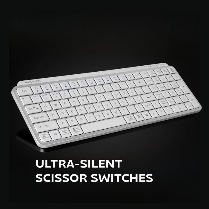 Clavier sans fil Mars Gaming MKSILENKEYSWES Blanc Espagnol Qwerty Clavier sans fil Mars Gaming MKSILENKEYSWES Blanc Espagnol Qwerty