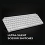 Clavier sans fil Mars Gaming MKSILENKEYSWES Blanc Espagnol Qwerty