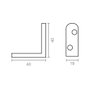 Micel AN01 angle de renfort en acier finition bicromatée 40 x 40 x 19 mm