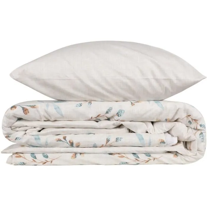 Ensemble de housse de couette King 220 x 240 cm + 2 taies 60 x 60 cm - Coton renforcé - Couleur Menthe