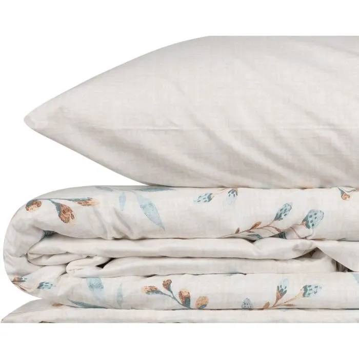 Ensemble de housse de couette King 220 x 240 cm + 2 taies 60 x 60 cm - Coton renforcé - Couleur Menthe