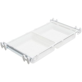 SERVETTO Bandeja double extraíble et extensible Gris et Nickel-blanc