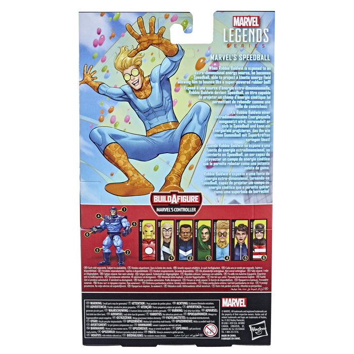 Hasbro Figurine Speedball Marvel Legends 15 cm articulée PVC Inclus pièce Build-A-Figure Controller