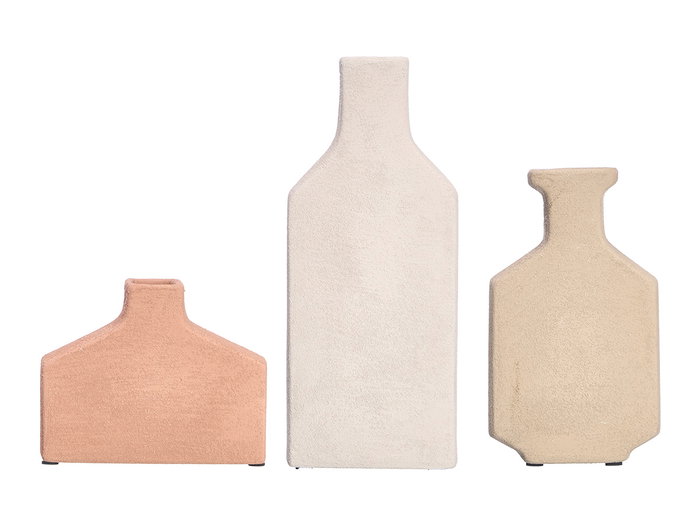 Giftdecor Set de 3 Jarrones Terra Rectangulos Assortis Couleurs 31x6x23 cm (Set de 4)